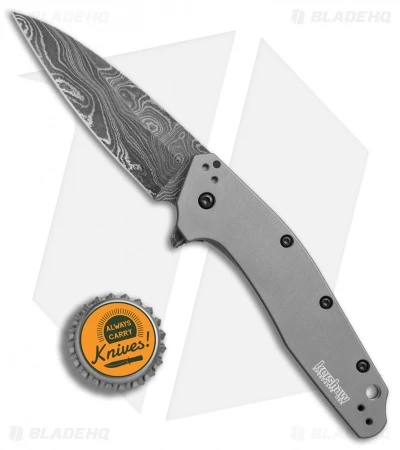 Kershaw Dividend Assisted Opening Knife Gray Aluminum (3" Damascus) 1812GRYDAM - Image 4