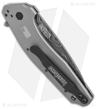 Kershaw Dividend Assisted Opening Knife Gray Aluminum (3" Damascus) 1812GRYDAM - Image 2