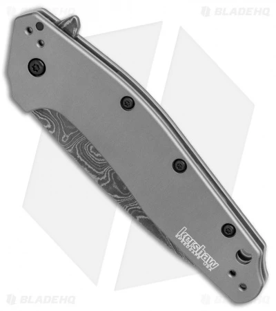 Kershaw Dividend Assisted Opening Knife Gray Aluminum (3" Damascus) 1812GRYDAM - Image 3