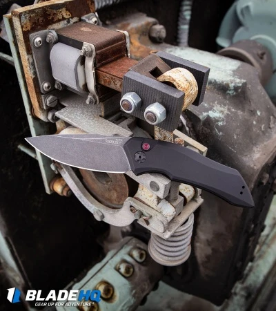 Kershaw Launch 1 Automatic Knife Black Aluminum (3.4" BlackWash) 7100BW - Image 9