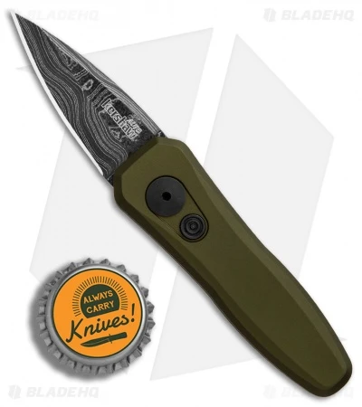 Kershaw Launch 4 CA Legal Automatic Knife OD Green (1.9" Damascus) BHQ Exclusive - Image 4
