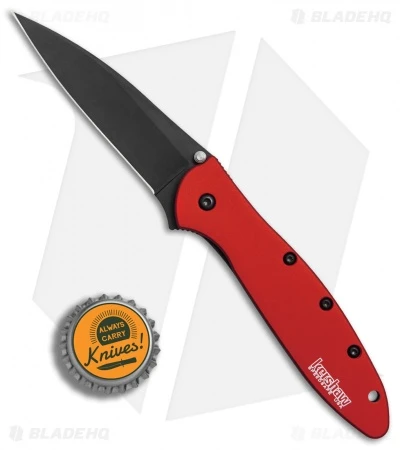 Kershaw Leek Assisted Opening Knife Red (3" Black) 1660RDBLK - Image 4
