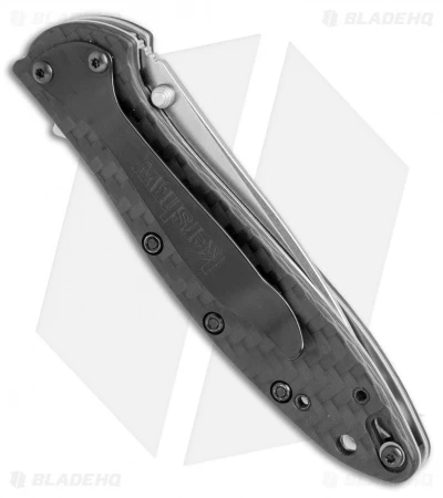 Kershaw Leek Assisted Opening Knife Carbon Fiber (3" Stonewash) 1660CF - Image 3