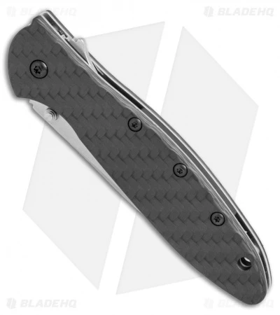 Kershaw Leek Assisted Opening Knife Carbon Fiber (3" Stonewash) 1660CF - Image 2