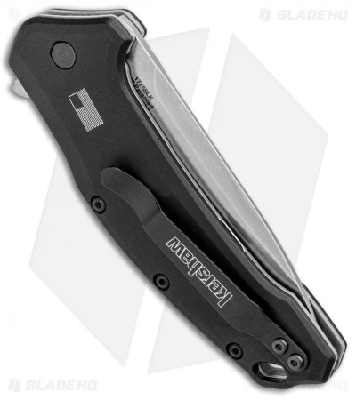 Kershaw Link Drop Point Knife Black (3.25" M390 Stonewash) 1776BLK - Image 3