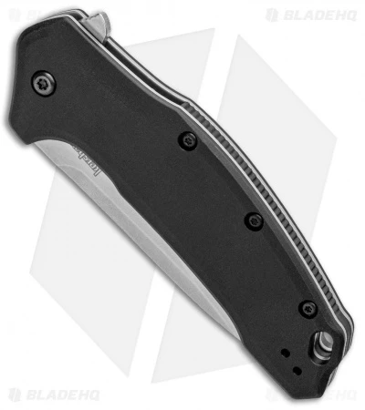 Kershaw Link Drop Point Knife Black (3.25" M390 Stonewash) 1776BLK - Image 2