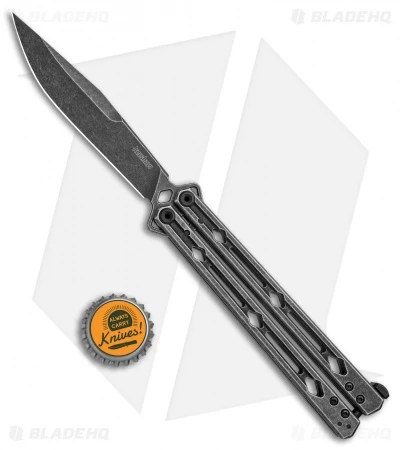 Kershaw Lucha Balisong Butterfly Knife Blackwash (4.5" Blackwash) - Image 4