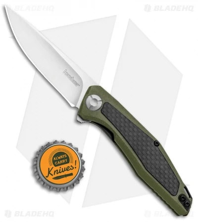 Kershaw Sinkevich Atmos Liner Lock Knife OD Green G-10/Carbon Fiber (3" Satin) - Image 4