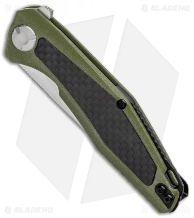 Kershaw Sinkevich Atmos Liner Lock Knife OD Green G-10/Carbon Fiber (3" Satin) - Image 2