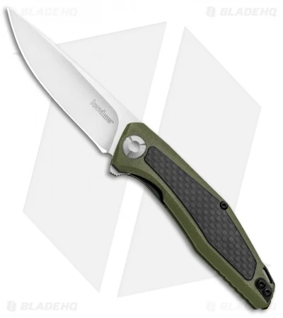 Kershaw Sinkevich Atmos Liner Lock Knife OD Green G-10/Carbon Fiber (3" Satin)