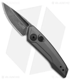 Kershaw Launch 9 Automatic Knife Drop Point Gray Aluminum (2" Black SW)