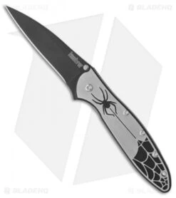 Kershaw Leek Assisted Opening Knife Spider Overlay (3" Black) 1660SPCKT