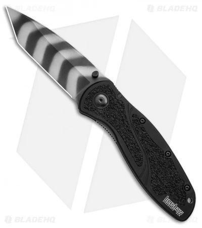Kershaw Blur Tanto Assisted Opening Knife Black (3.375" Tiger Stripe) 1670TTS