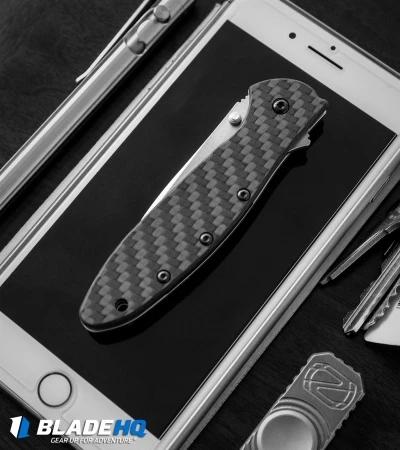 Kershaw Leek Assisted Opening Knife Carbon Fiber (3" Stonewash) 1660CF - Image 6